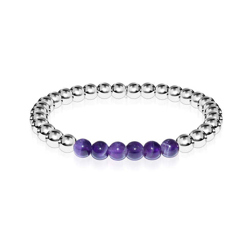 Admiration | Argent | Améthyste | Bracelet d'expression de pierres précieuses